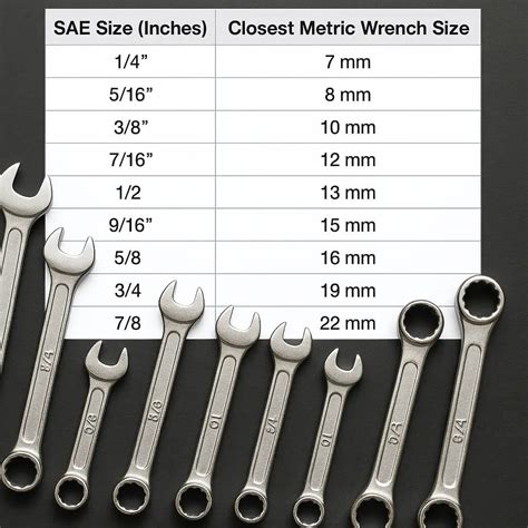 Metric Wrench Size Chart