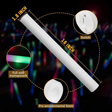 SHQDD Glow Sticks Bulk, 100 Pcs LED Foam Sticks, Christmas Party ...