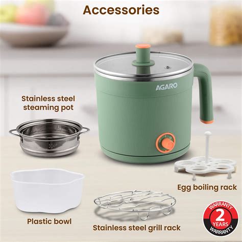 Regency Multi Cook Kettle With Steamer, 1.2L (Sea Green) | AGARO – Agaro