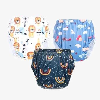 Crawl'in Reusable Adjustable Swim Diaper Combo – Pack of 3 Printed ...