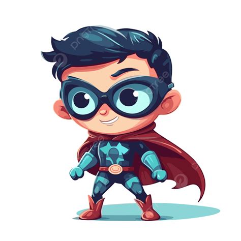 Pahlawan Super Yang Lucu Vektor, Stiker Clipart Kartun Anak Superhero Kecil, Stiker, Clipart PNG ...