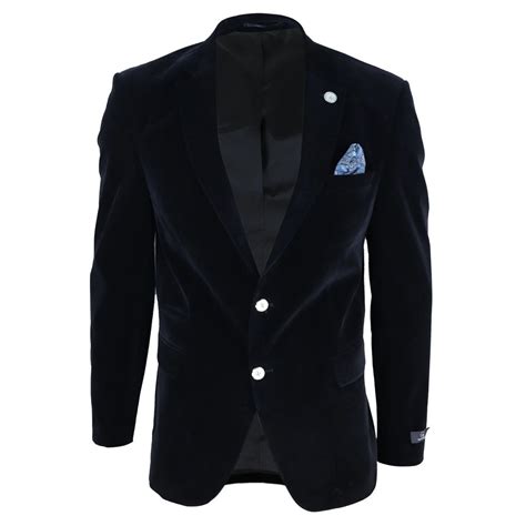 Men Velvet Blazer Jacket 2 Button Dinner Formal TruClothing