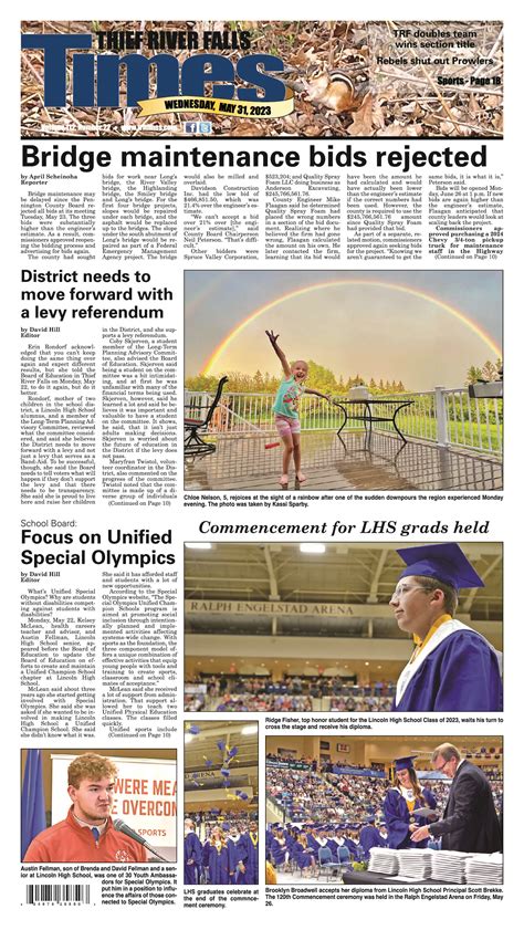 Thief River Falls Minnesota Times Newspaper at Helen Ball blog