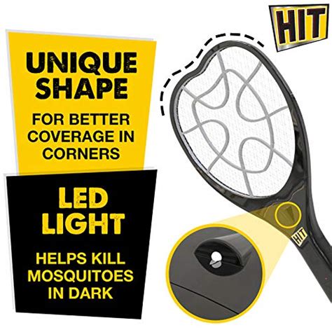 HIT Anti Mosquito Racquet Rechargeable Insect Killer Bat with LED Ligh ...