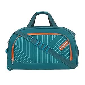 Priority Neptune 61 cm Aqua Blue Polyester 2 Wheel Duffle Trolley Bag ...