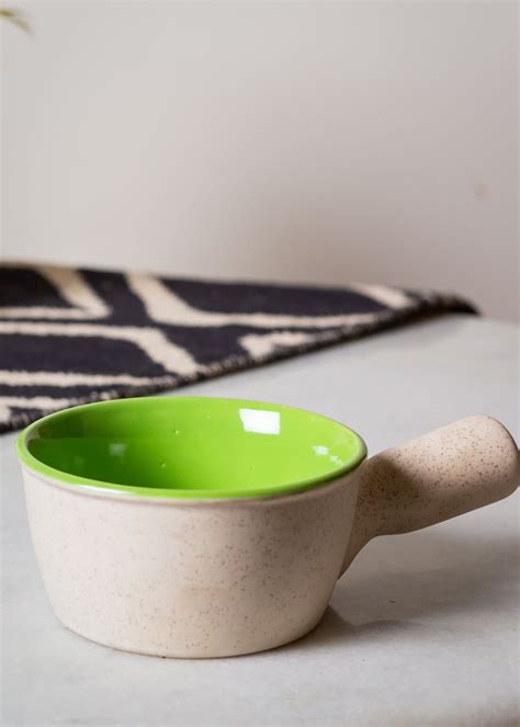 Get Ceramic Serving Bowl with Handle - Microwave Safe - Grey & Green at ...