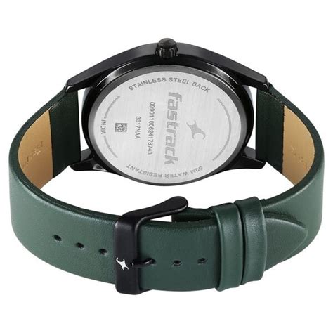 Buy Online Fastrack Stunners Quartz Analog Black Dial Green Leather ...
