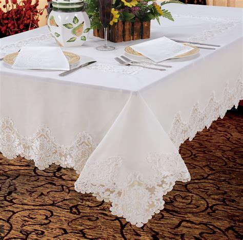 Imperial Embroidered Vintage Lace Design 60" X 84" Oblong / Rectangle ...