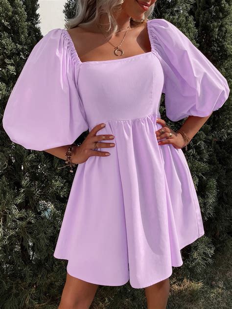 SHEIN USA | Purple dress outfits, Pastel purple dress, Purple outfits