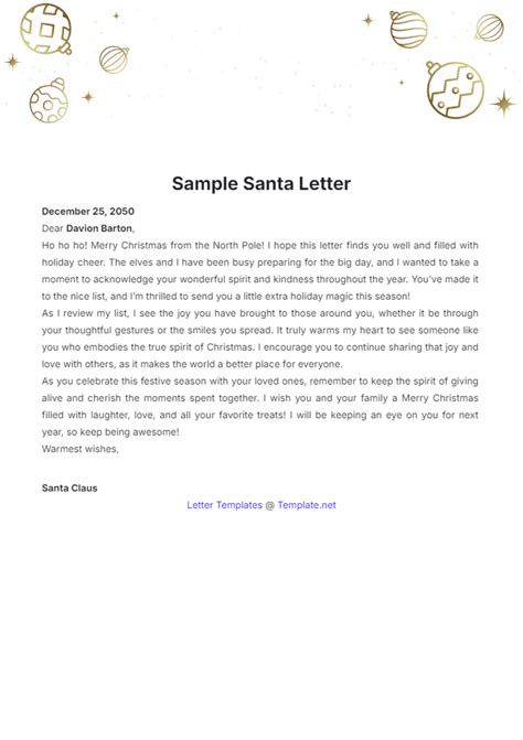 Free Christmas Letter Templates, Editable and Printable