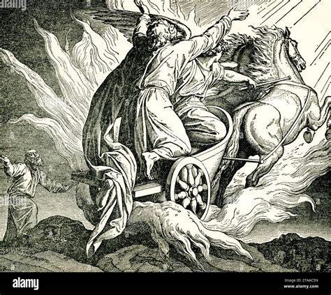 The 1895 caption reads: "Elijah taken up to Heaven in a Chariot." As ...