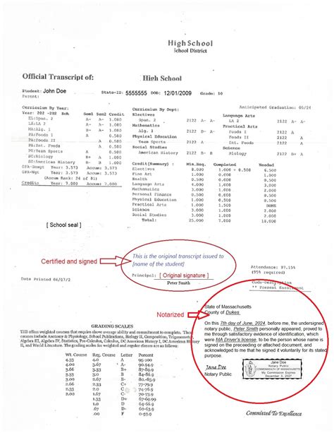 Massachusetts Transcript Apostille Requirements & Notary Certificates