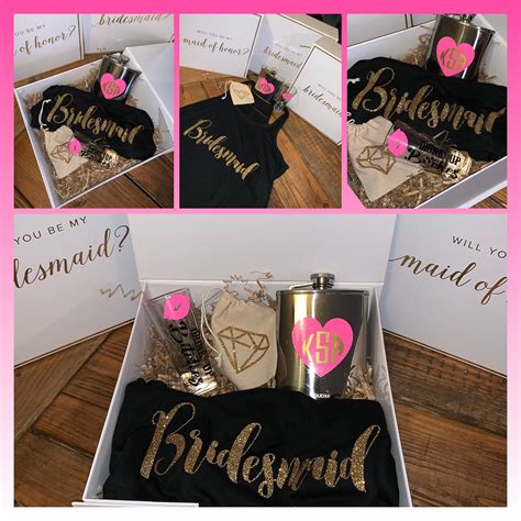 Bridesmaid Proposal Gift Box: Tank Top, Flask & Shot Glass
