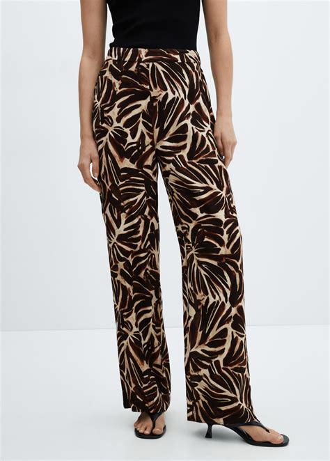 Flowy printed trousers - Women | MANGO OUTLET USA