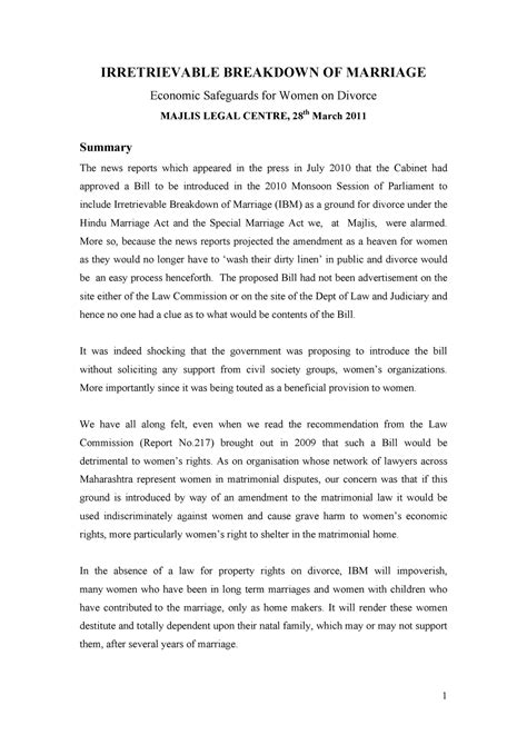 Majlis IBM Report General - IRRETRIEVABLE BREAKDOWN OF MARRIAGE ...