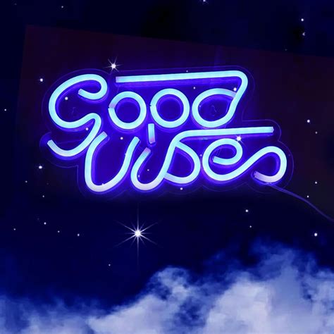 Buy Good Vibes Neon Sign Light,Acrylic Backplane Led Neon Light Photo ...