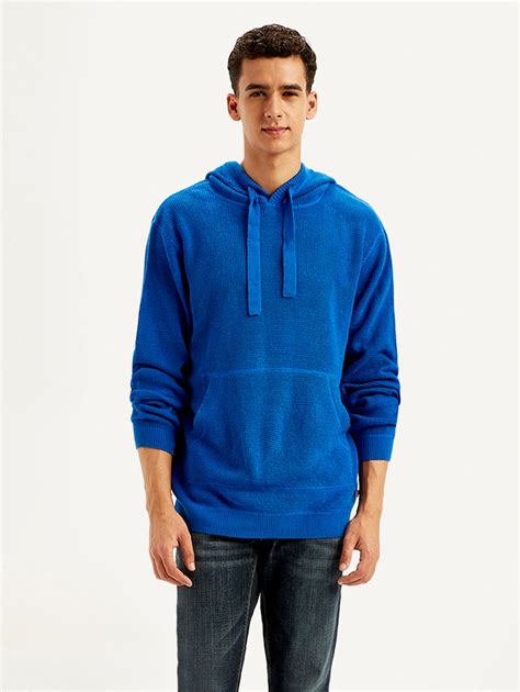 Men's Solid Blue Hooded Sweatshirt – Levis India Store