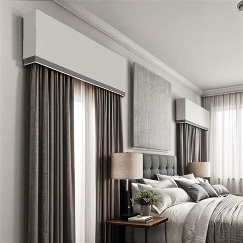 Window Cornice Board Valance Box Window Treatment in Soft White With ...