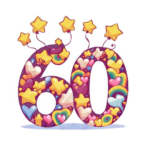 Ilustración vectorial numérica de dígito 60 tipografía del número 60 ...