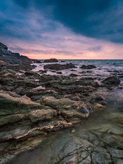 Download wallpaper 240x320 stones, coast, sea, clouds old mobile, cell ...