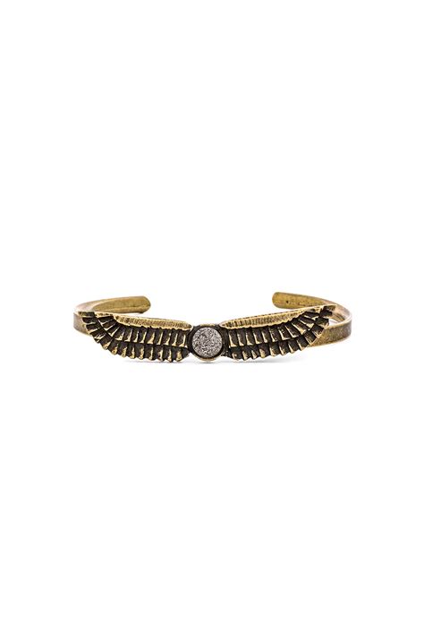 TORCHLIGHT Mini Horus Cuff in Brass with Silver Druzy | REVOLVE