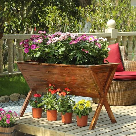 JHZWHJ Window Box X-Shaped high feet Wooden Flower India | Ubuy