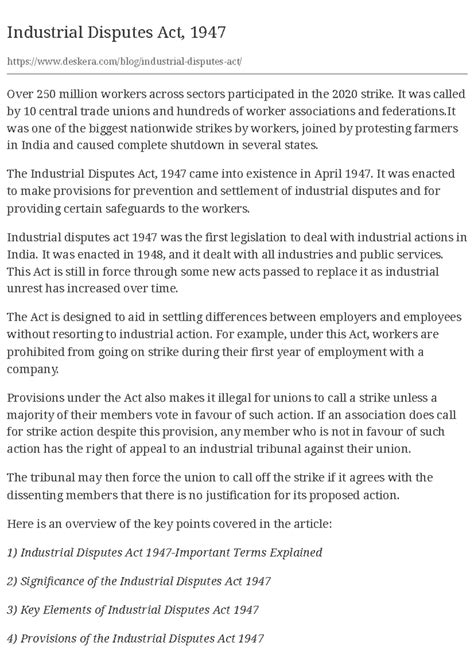 Industrial Disputes Act, 1947+ 1725372869691 - Industrial Disputes Act ...