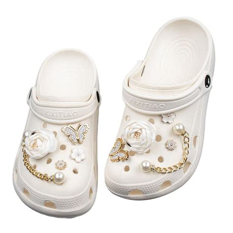 Zibuyu® 10pcs Shoe Charms Pearl Chain Charms for Clogs, Shoe Charms ...