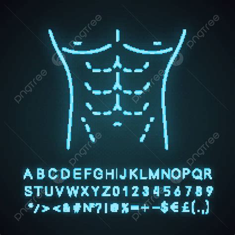 Cirurgia De Contorno Corporal Masculino ícone De Luz Neon Abdômen ...