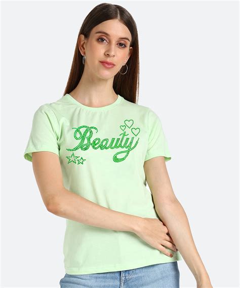 Women Sequins Motifs Embellished Cotton T-shirt – Ethnichic
