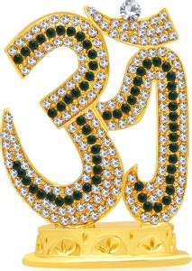 GCT Hindu Religious Symbol OM Idol (Model-97) Green Gold Metal Statue ...