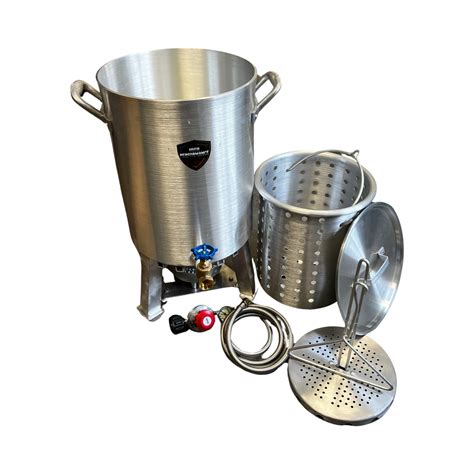 30 QT Turkey Fryer Pot with Drain Valve, Lid, & Turkey Rack