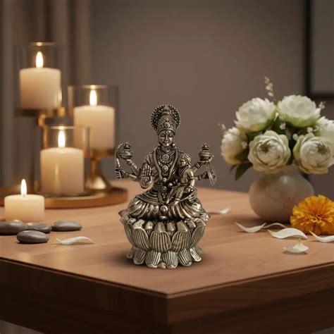 Goddess Lakshmi Brass Idol – Prosperity & Serenity Decor – Krafteria