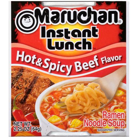 Maruchan Hot & Spicy Beef Flavor Ramen Noodles 2.25 oz Shelf Stable Cup ...