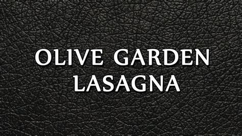 Olive Garden Lasagna   RECIPES   EASY TO LEARN   YouTube