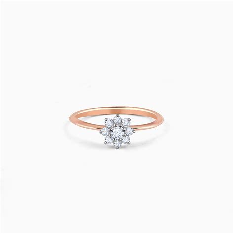 Rose Gold Floral Glisten Diamond Ring – Heer by GIVA