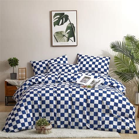Amazon.com: Wellboo Blue and White Comforter Sets Twin Women Men ...