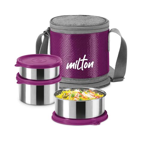 Buy Milton Expando 2+1 Lunch Box (3 Stainless Steel Container, 320 ml ...