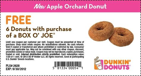 dunkin donuts printable coupons 2020