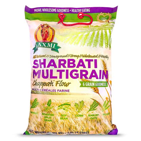 Buy Laxmi Brand Multigrain Chappati Flour, 6 Grain Goodness, Wheat ...