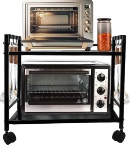 MEENA ENTERPRISES Two Tier Kitchen Rack 360 Wheels for Oven, Microwave ...