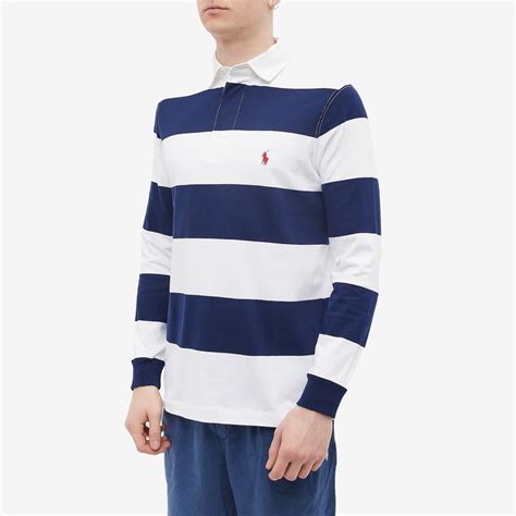 Polo Ralph Lauren Striped Rugby Shirt Newport Navy & White | END. (SG)