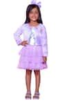 Buy Purple Fur, Polyester Embroidery Barbie Patch Jacket For Girls by ...