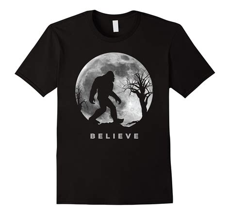 Bigfoot T-shirt Bigfoot Sasquatch Full moon Yeti Funny Shirt-CL - Colamaga