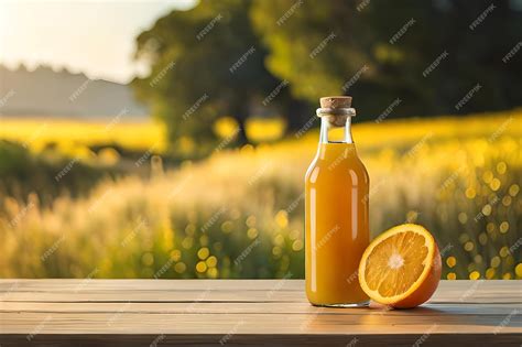 Premium Photo | Organic orange juice bottle advertising template