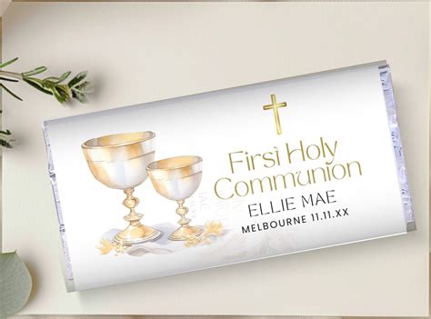 First Holy Communion Candy Bar Wrapper, Hershey Chocolate Bar Label ...