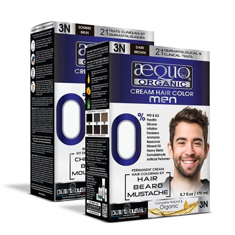 Aequo Organic Cream Hair Colour for Men- 170ml - 3N Dark Brown ...