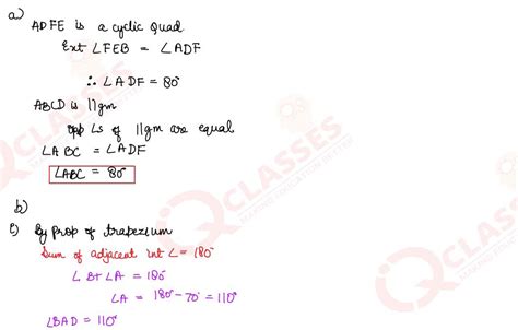 Q5 (a) In the figure (i) given below, ABCD is a parallelogram. A circle ...