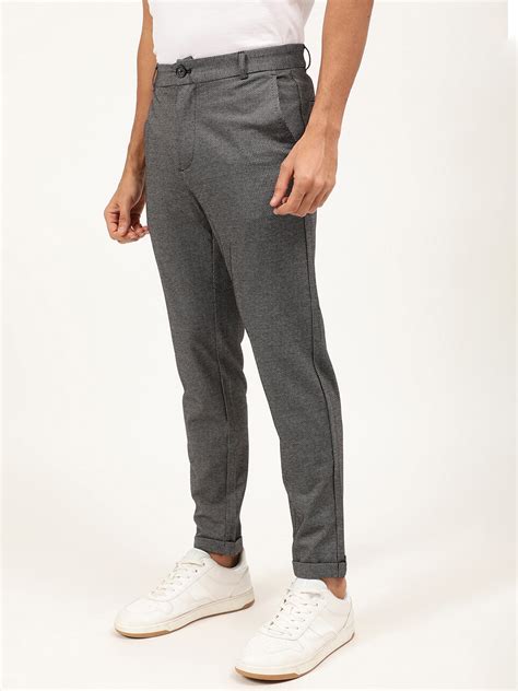 Shop Lindbergh Men Black Printed Slim Fit Trouser Online – Iconic India