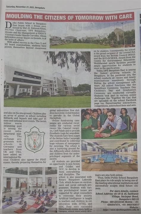 Times School Survey 2021-22 - DPS BANGALORE